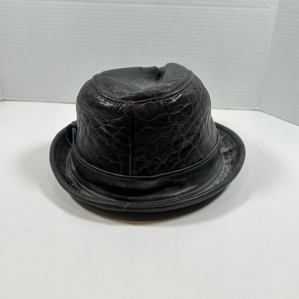 Goorin Bros Hat Fedora Brown Leather Made in USA Vintage Casual - Picture 3 of 8